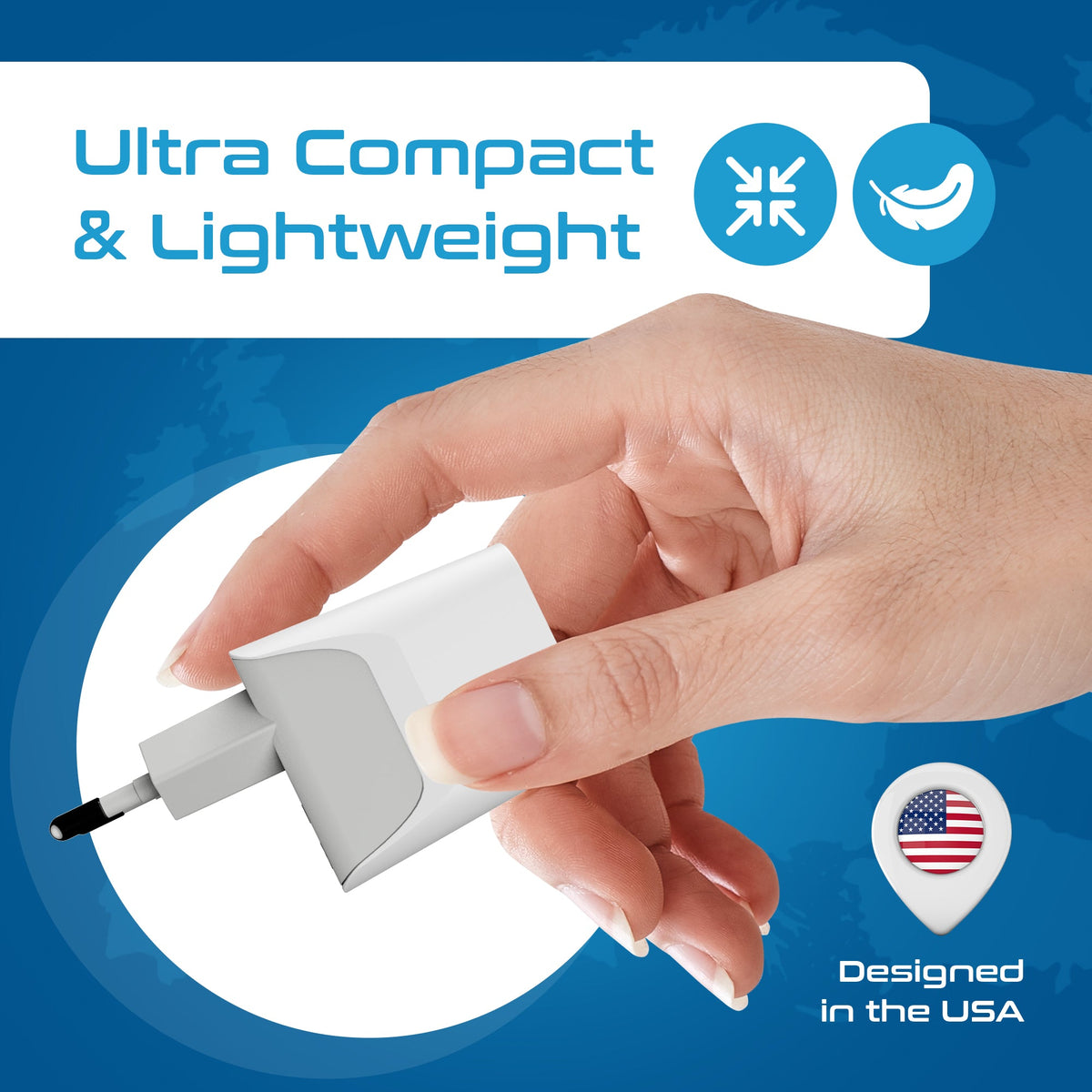 European Travel Adapter - Type C - USB A + USB C (CTU-9C)