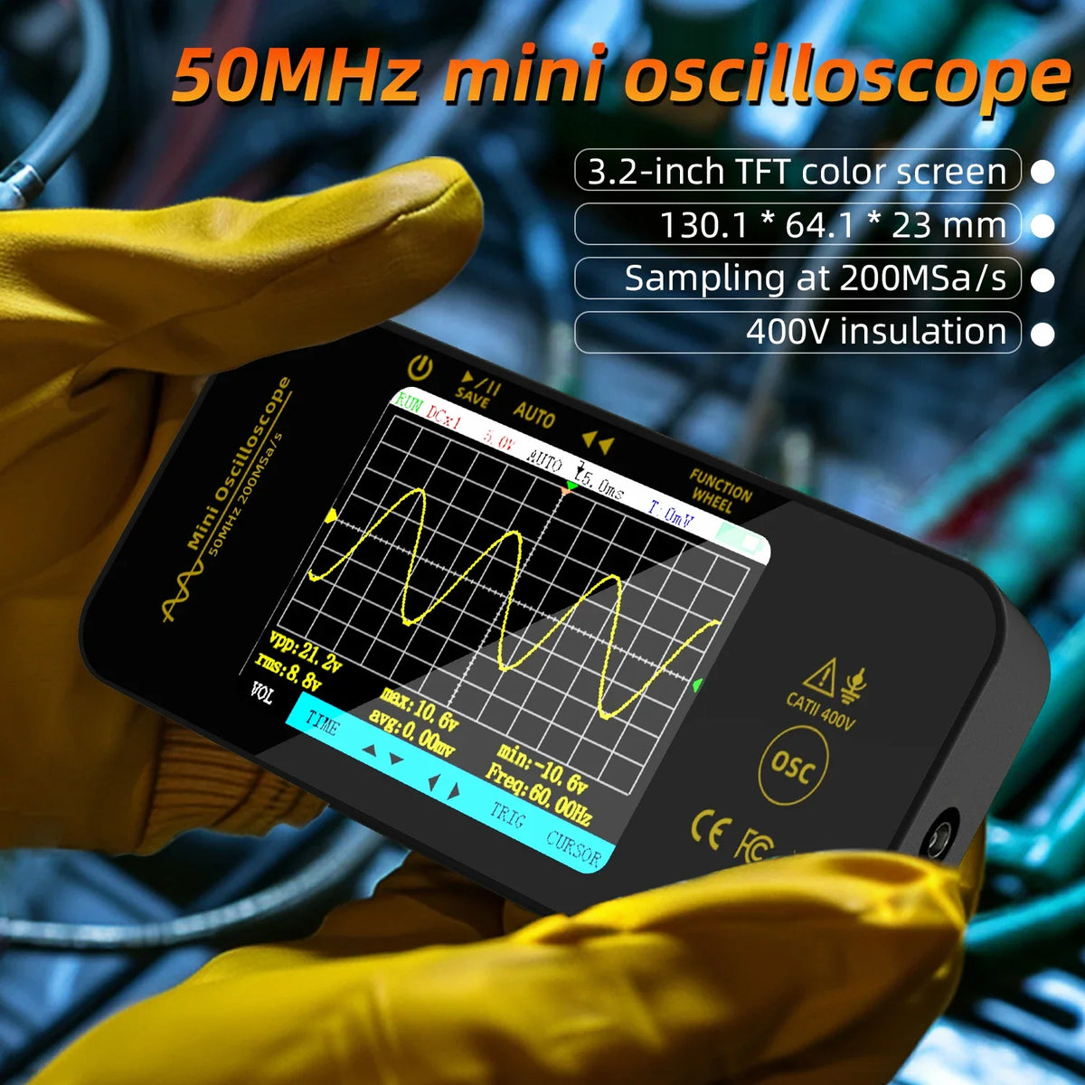 BSIDE OT5 50Mhz Handheld Digital AUTO Oscilloscope
