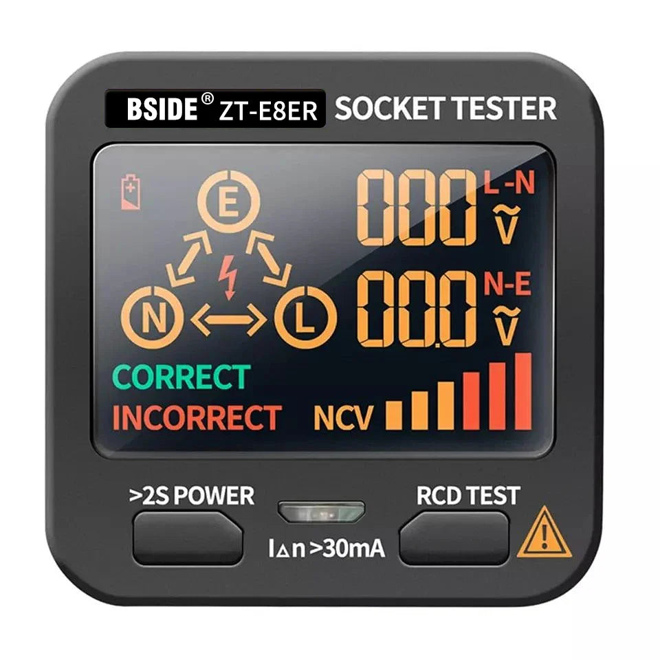 BSIDE ZT-E8 Socket & Outlet Tester with LCD Voltage Display