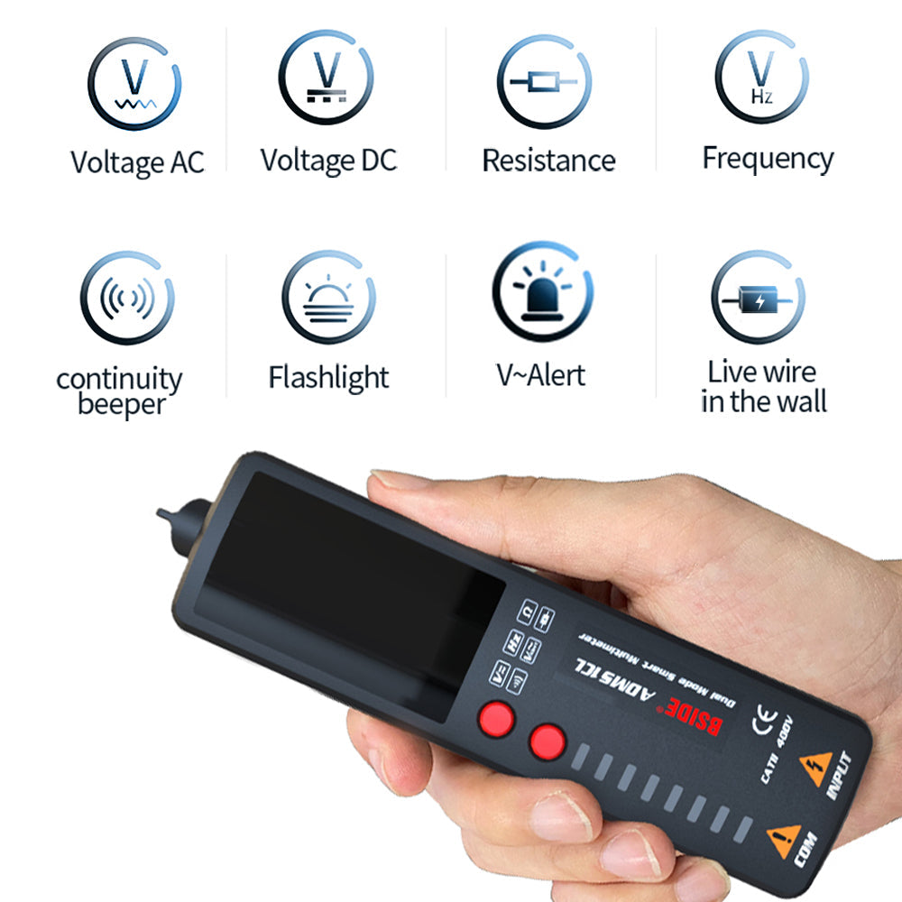 BSIDE ADMS1CL Smart Digital Multimeter 2000 Counts Auto-Range Voltage Detector
