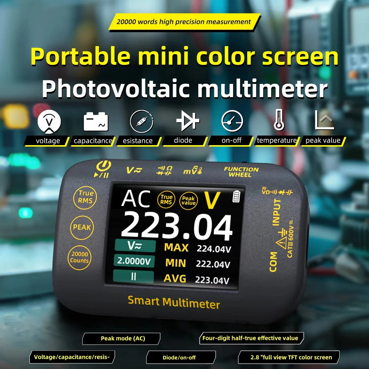 BSIDE S450 Intelligent Digital Multimeter 20000 Counts Voltage Real