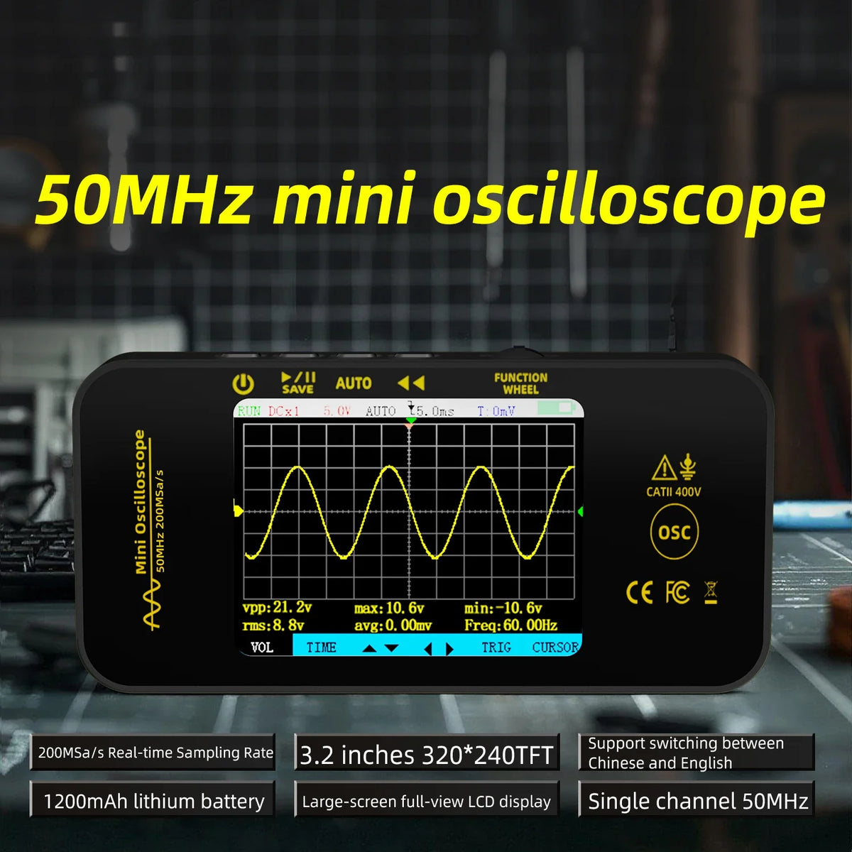 BSIDE OT5 50Mhz Handheld Digital AUTO Oscilloscope