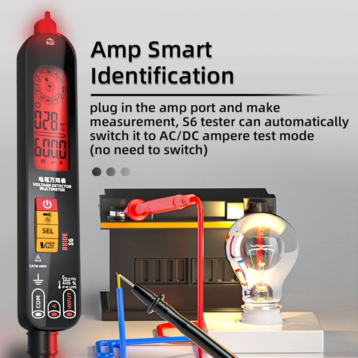 BSIDE S6 Smart Pen-Type Digital Multimeter Auto Range Tester