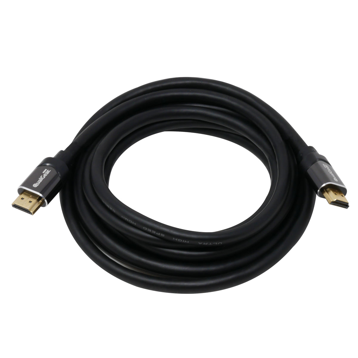 QualGear ultra high-speed HDMI 2.1 cable coiled, black, 10 ft