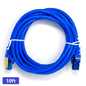QualGear Cat 7 round Ethernet patch cable coiled, blue, 10 ft length option
