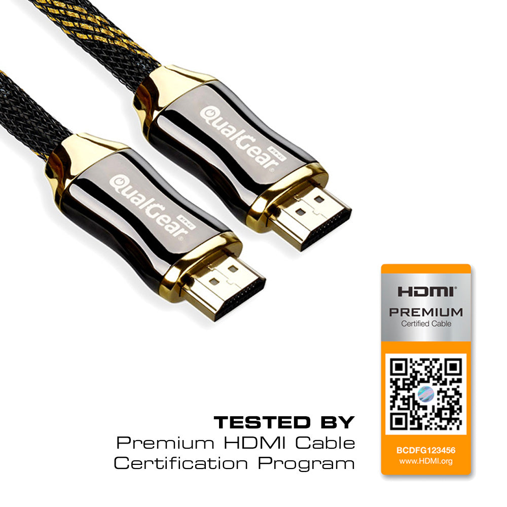QualGear Premium Certified HDMI cable with HDMI Premium Certification anti-counterfeit label