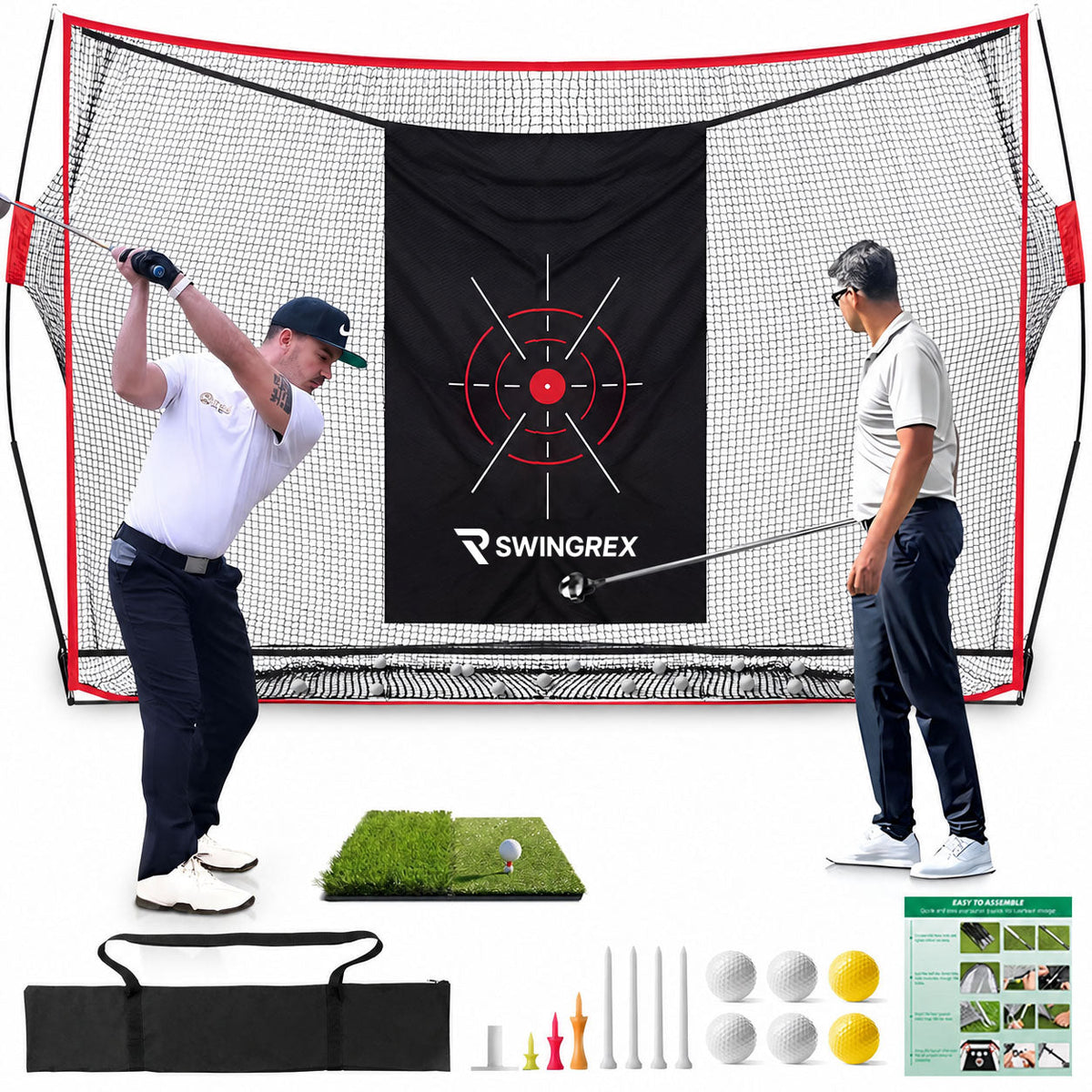 SwingRex Heavy Duty Golf Net for Real Golf Balls – Backyard Practice Net