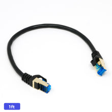 QualGear Cat 7 round Ethernet patch cable coiled, black, 1 ft length option