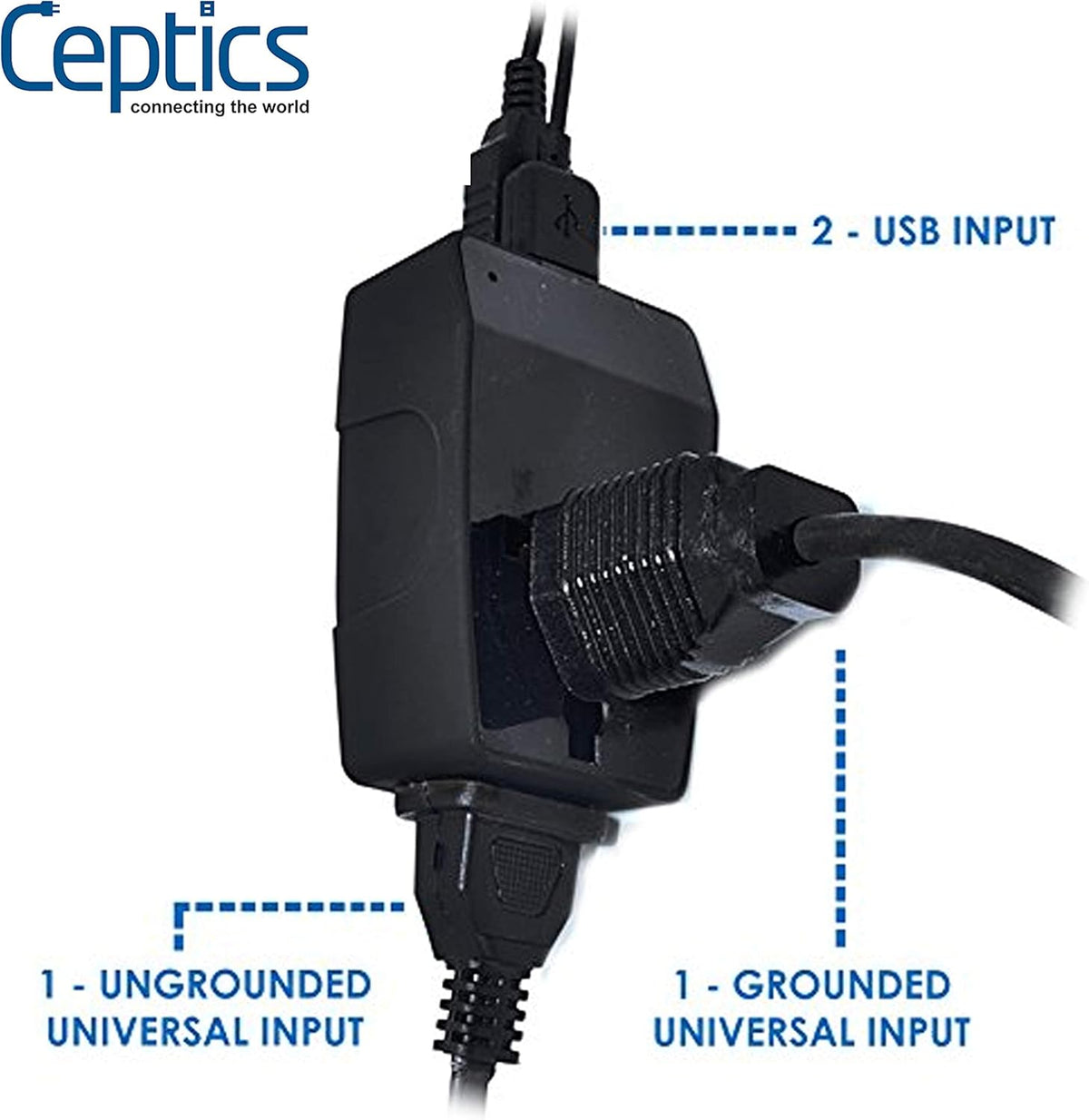 Switzerland Travel Adapter - Type J - 4 in 1 - 2 USB Ports (GP4-11A)