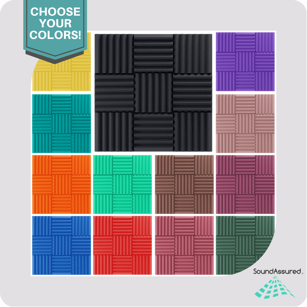Easy Mount Acoustic Foam Kit - 12x12x2" Acoustic Foam Panels With Adhesive - Wedge Style - 4 Pack