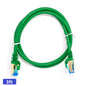 QualGear Cat 7 round Ethernet patch cable coiled, green, 3 ft length option