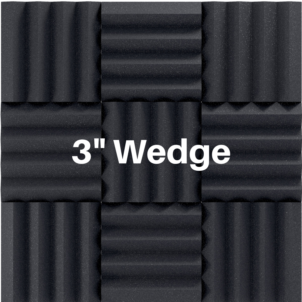 3 Inch Acoustic Foam Wedge Style Panels - 13 Color Options