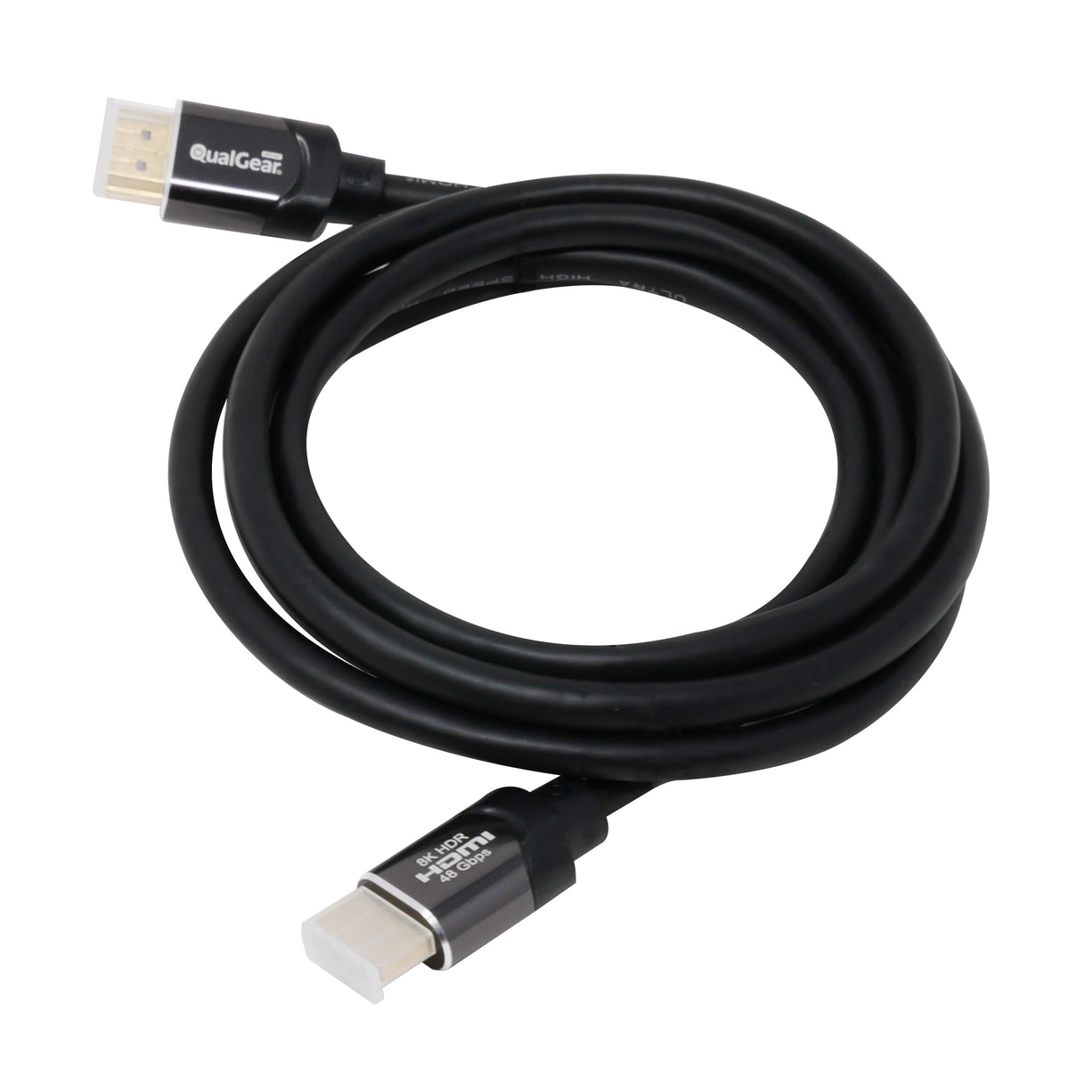 QualGear ultra high-speed HDMI 2.1 cable coiled, black, 6 ft