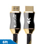 QualGear Premium Certified HDMI 2.0b cable connectors with gold-plated plugs and braided jacket, 6 ft