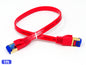 QualGear Cat 7 flat Ethernet patch cable coiled, red, 1 ft length option