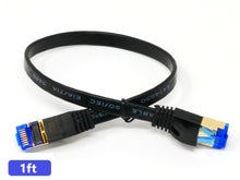 QualGear Cat 7 flat Ethernet patch cable coiled, black, 1 ft length option