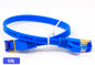 QualGear Cat 7 flat Ethernet patch cable coiled, blue, 1 ft length option