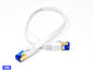 QualGear Cat 7 flat Ethernet patch cable coiled, white, 1 ft length option