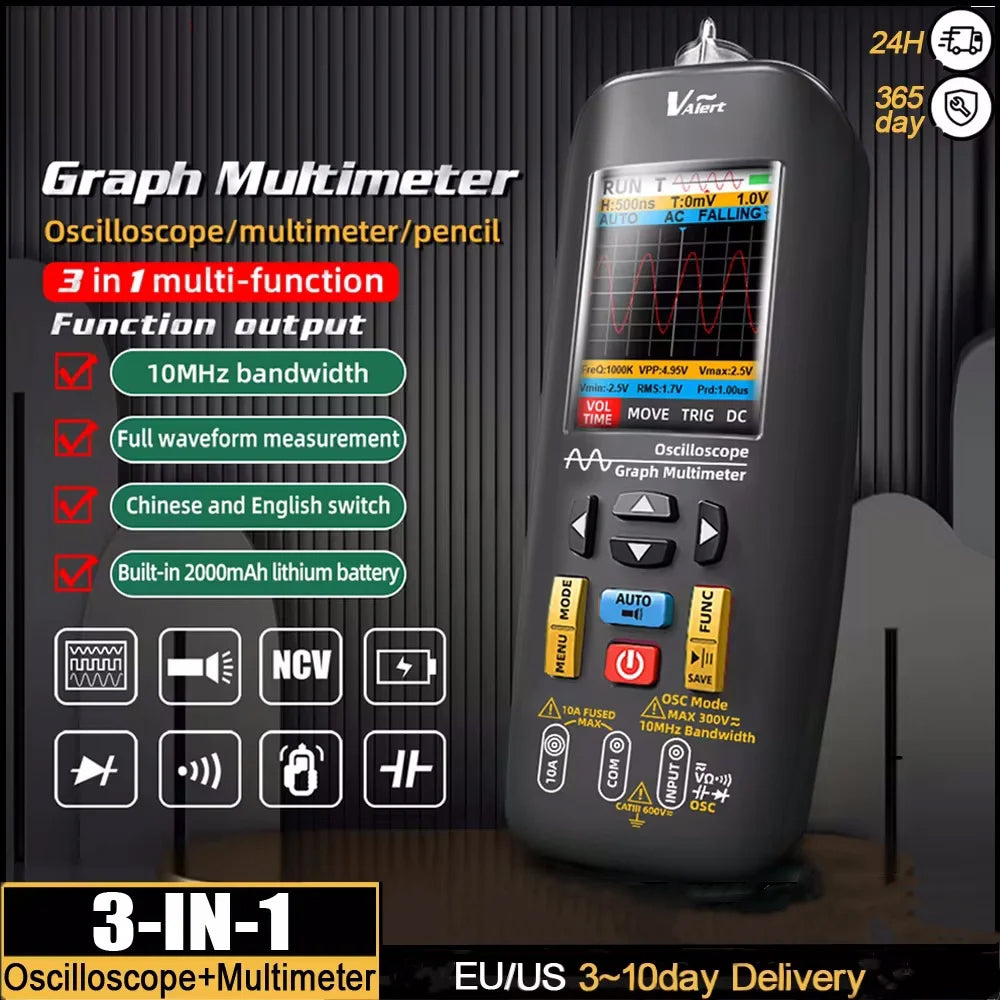 BSIDE O1 Handheld Oscilloscope Multimeter with DC/AC Test