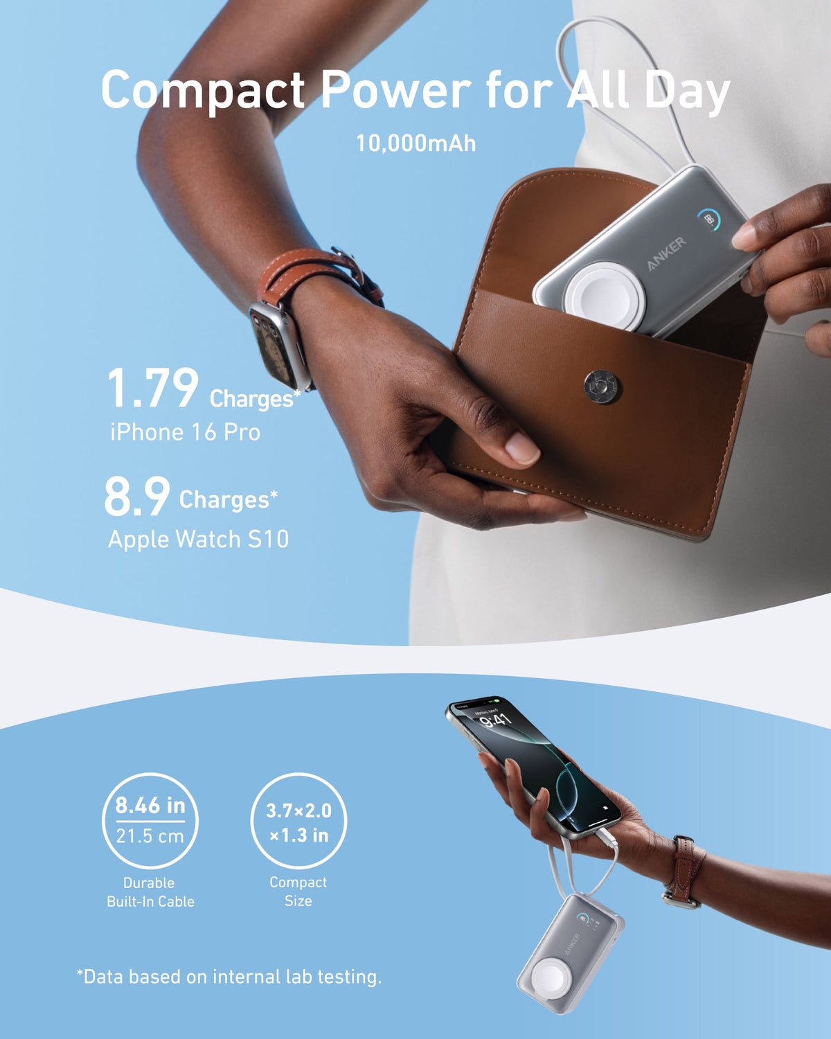 Anker MagGo Power Bank (10K, 35W, For Apple Watch)