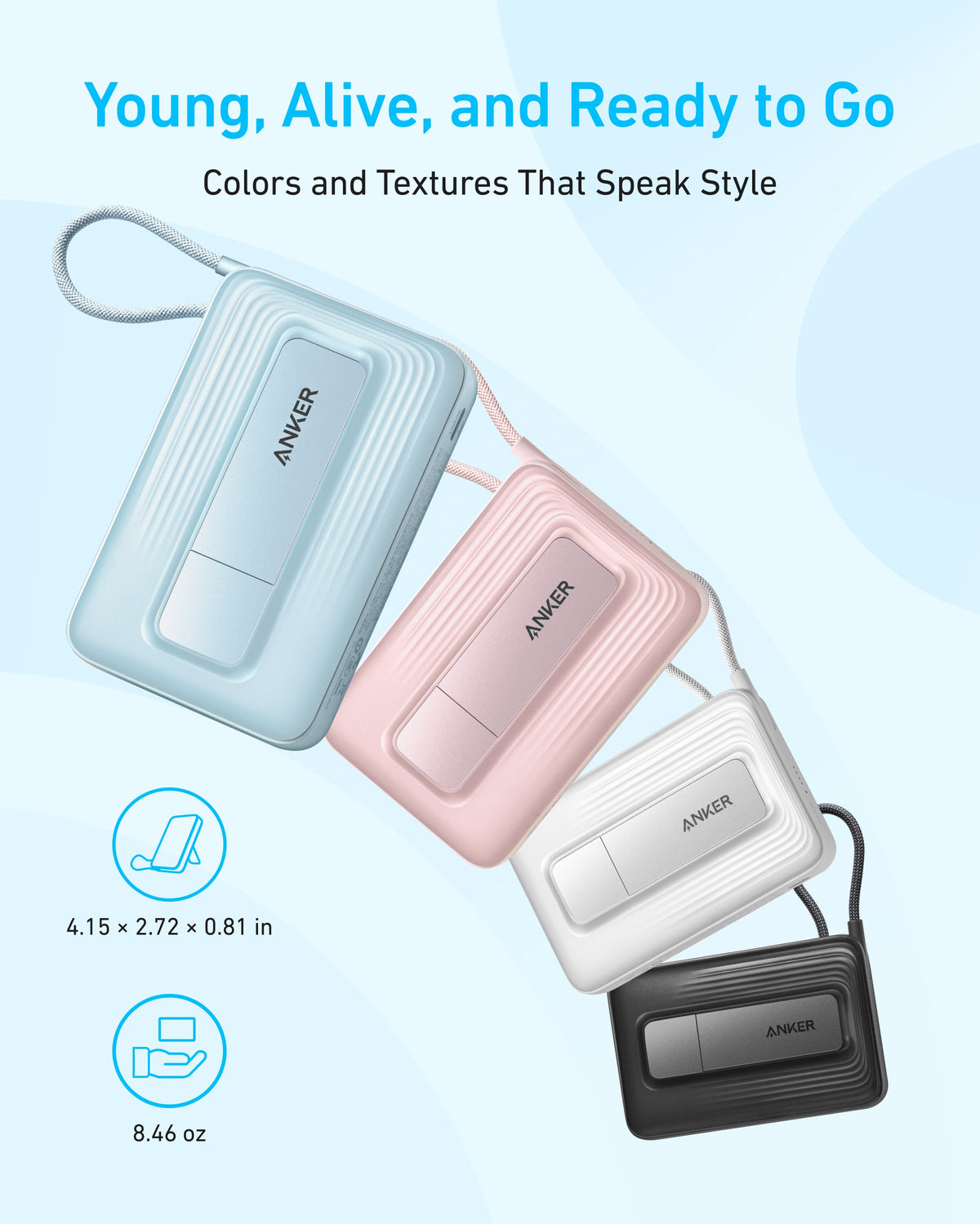 Anker Zolo Magnetic Power Bank (10K, 30W, Built-in USB-C Cable)