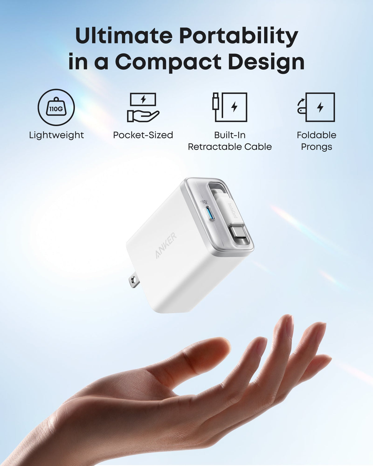 Anker Nano Charger (35W, Built-In Retractable USB-C Cable)