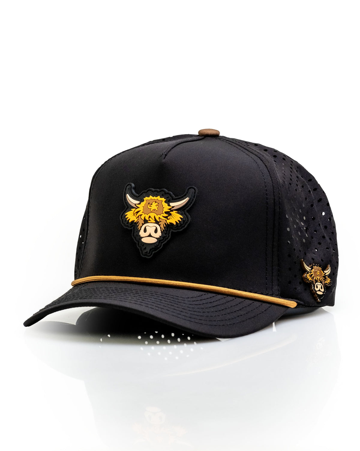Highland Cow Black - Perforated Rope Hat