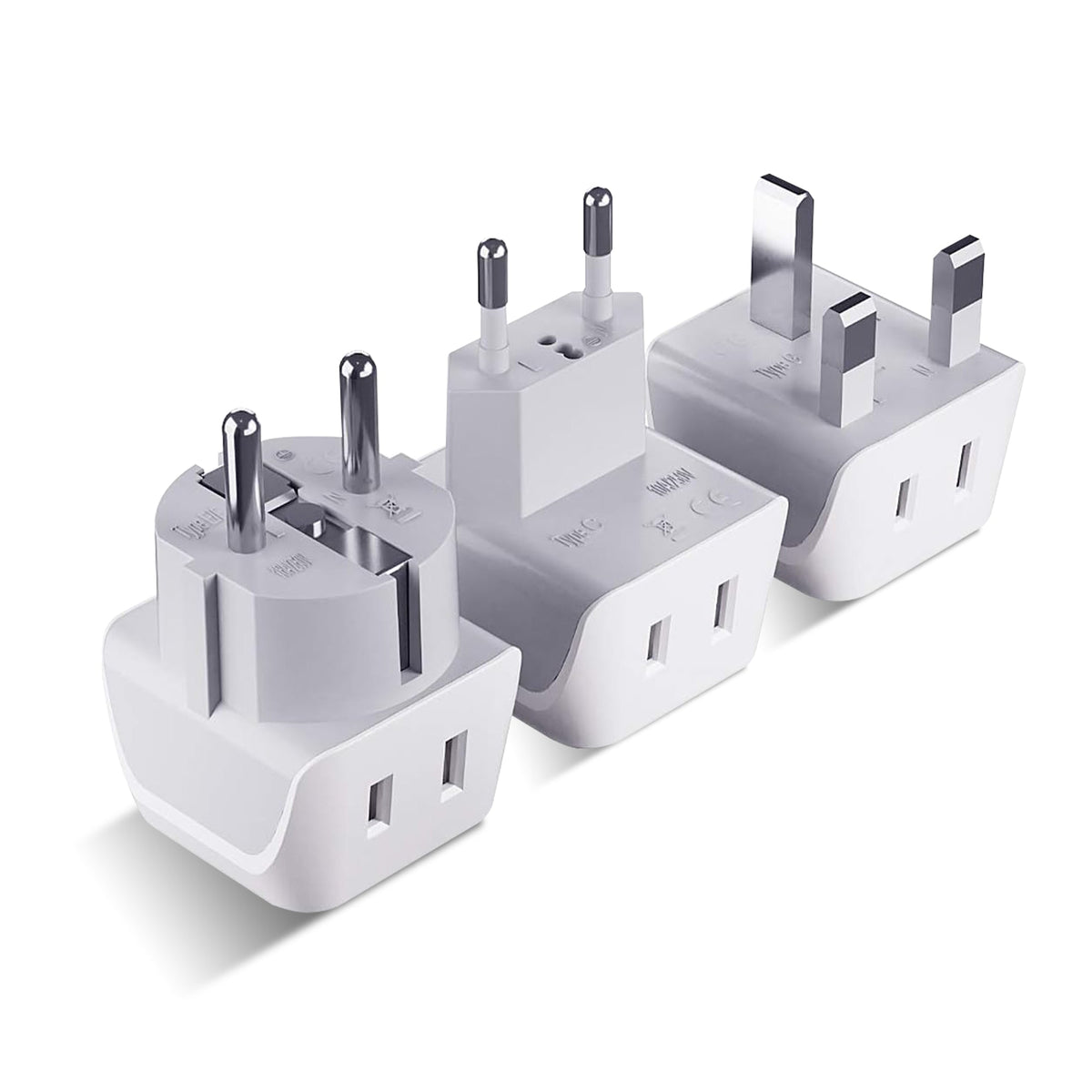 European Travel Adapter Set - Type E/F, G, C - 3pcs (CT-EU-SET)