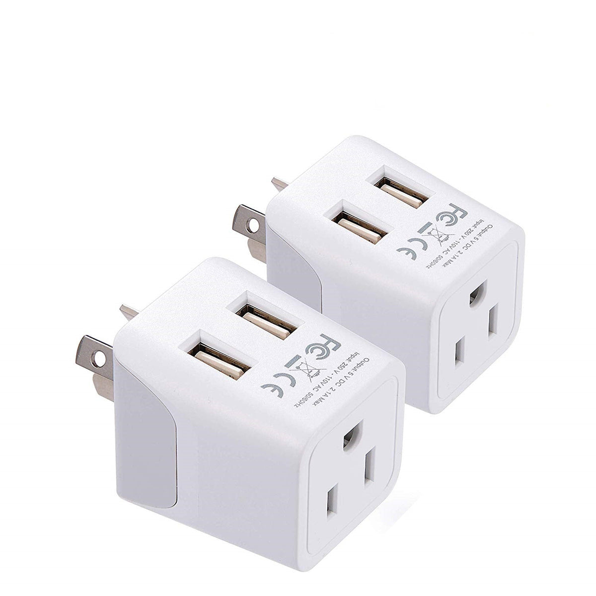 Australia, China Travel Adapter Plug with Dual USB - Type I - 2 Pack (CTU-16-2PK)