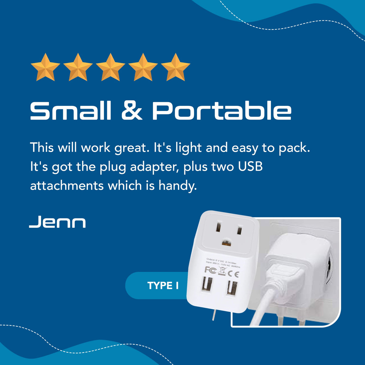 Australia, China Travel Adapter Plug with Dual USB - Type I - 2 Pack (CTU-16-2PK)