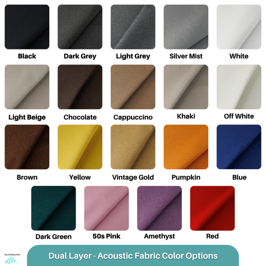 Fire Treated Acoustic Fabric - SoundAssured Dual Layer Acoustical Fabric (100% Acoustic Transparency)
