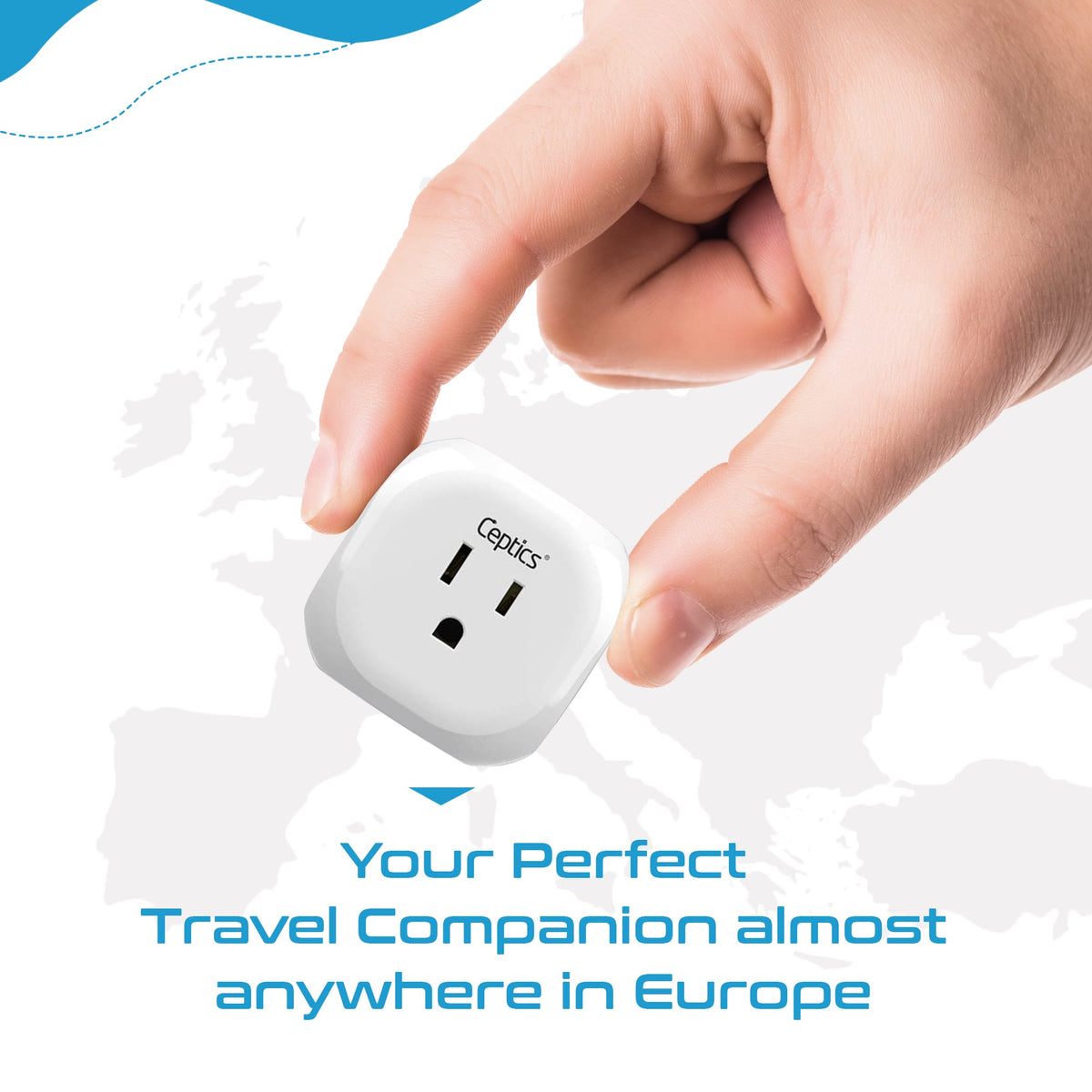 European Schuko Travel Plug Adapter - 4 in 1 - Ultra Compact - Light Weight - 2 Pack (PT-9-2PK)