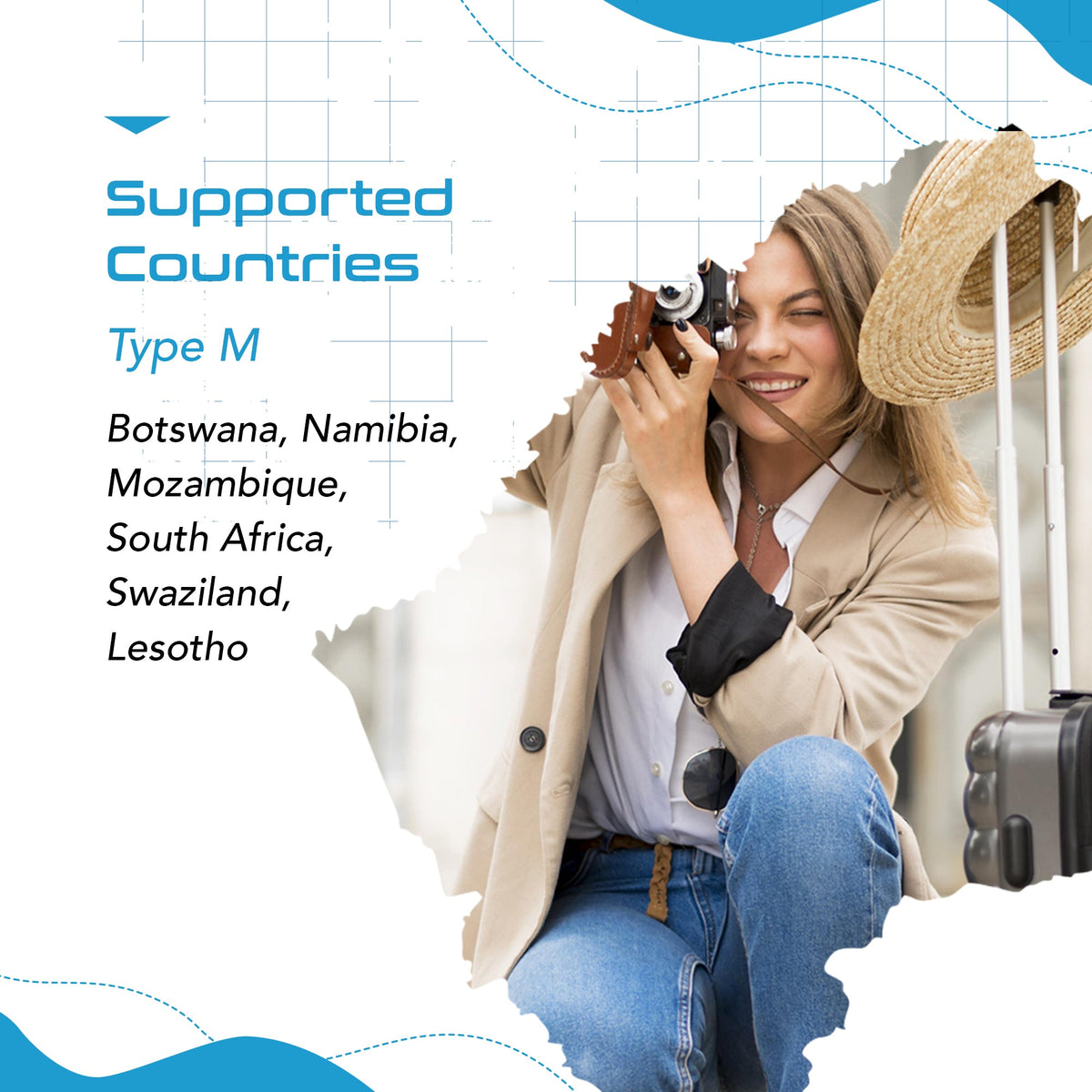 South Africa Travel Plug Adapter - 4 in 1 - Ultra Compact - Light Weight - 2 Pack (PT-10L-2PK)