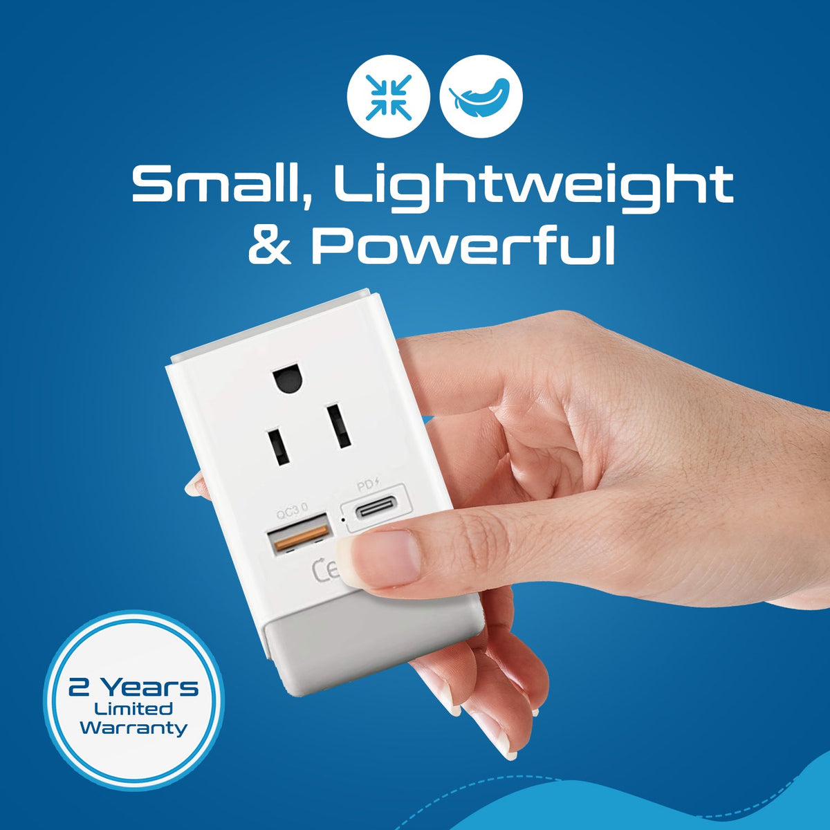 South Africa Travel Adapter | Type M - USB-A & USB-C Ports + 2 USA Outlet (AP-10L)