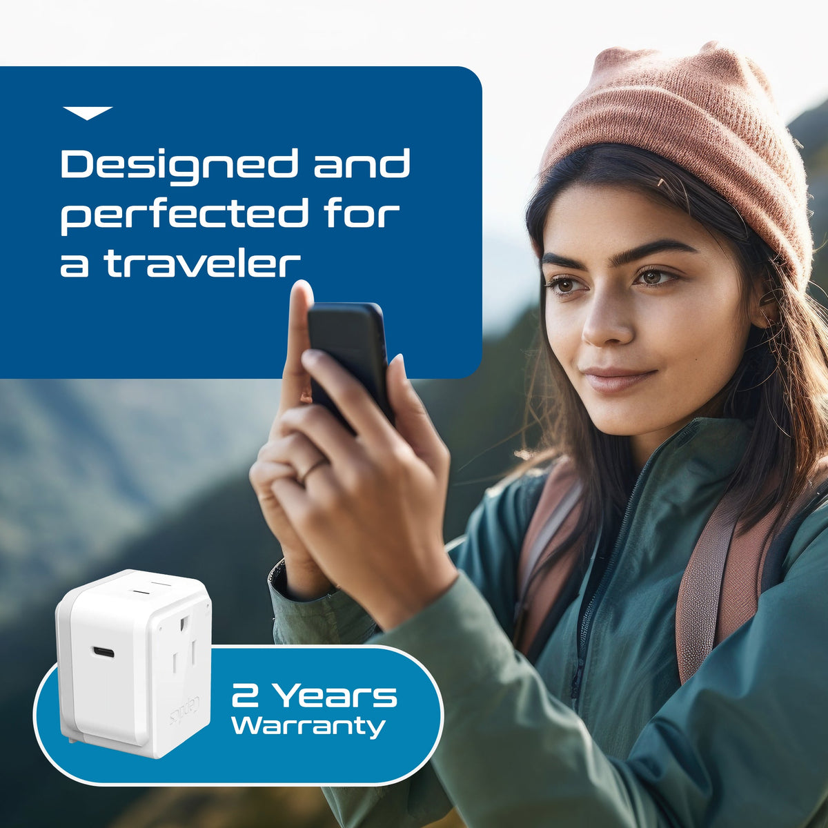 Travel Adapter Set |  Type A, B, C, E/F, G, I - USB-C Port with PD + 2 US Outlets (PAK-30-WS)