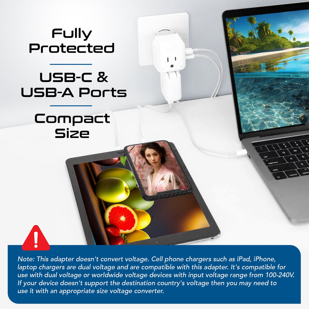 Japan, Philippines Travel Plug Adapter Set | Type A, B - USB & USB-C Ports + 2 US Outlets (PAK-JP)