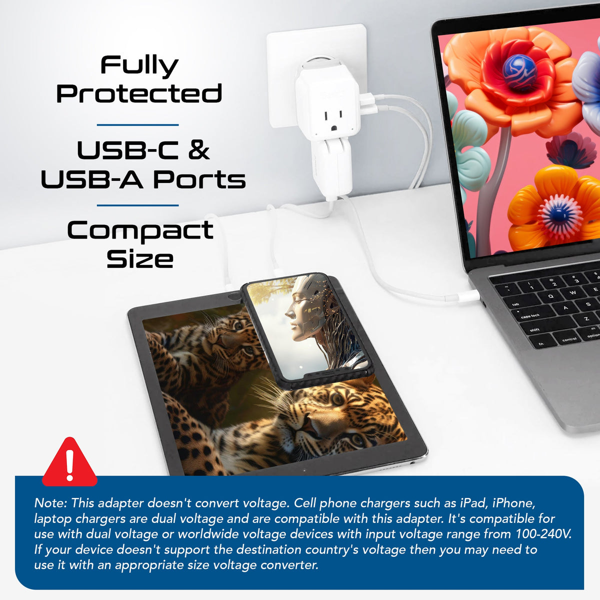 Travel Adapter Set | Type A, B, C, E/F, G, I - USB & USB-C Ports + 2 US Outlets (PAK-WS)