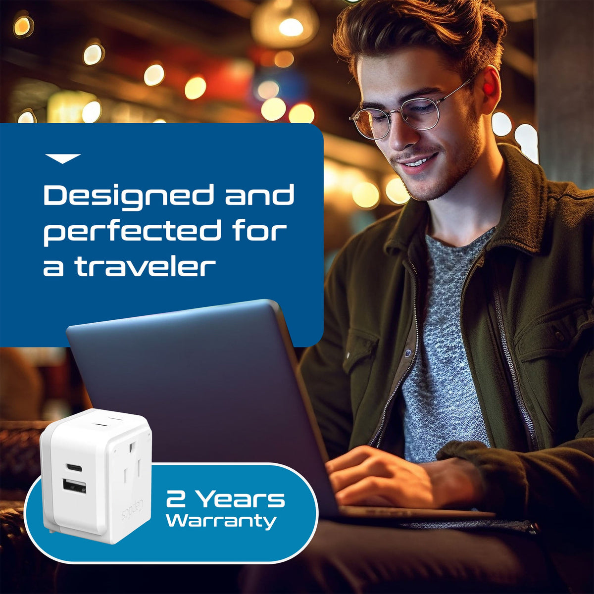 Travel Adapter Set | Type A, B, C, E/F, G, I - USB & USB-C Ports + 2 US Outlets (PAK-WS)
