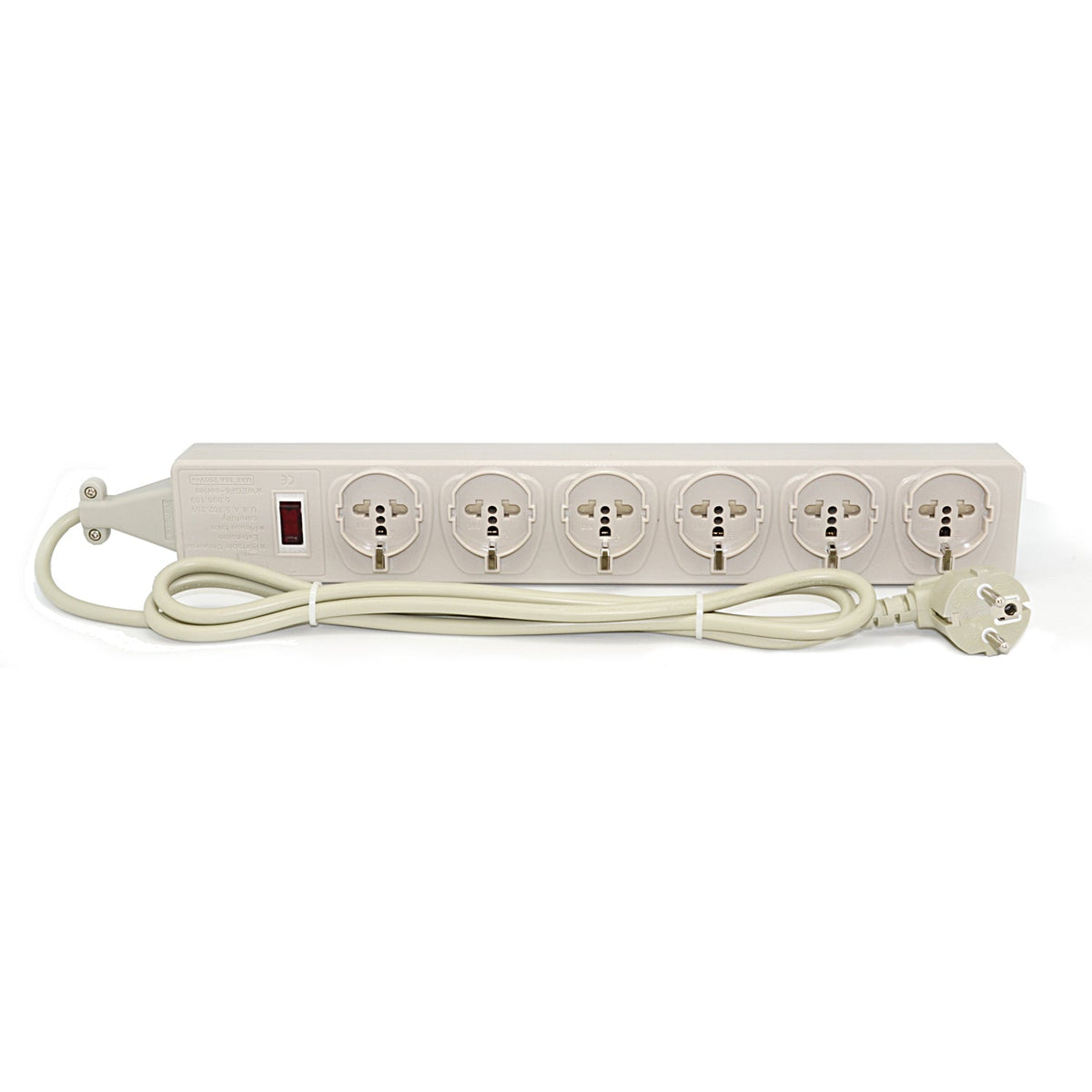 European Power Strip 6x Schuko Outlet Cord Heavy Duty (PS-6U)