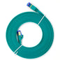 QualGear Cat 7 flat Ethernet patch cable coiled, green, 15 ft length option