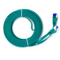 QualGear Cat 7 flat Ethernet patch cable coiled, green, 20 ft length option