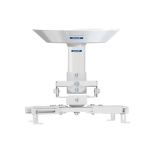 QualGear projector ceiling mount kit, single joist, white, assembled front view (QG-KIT-CA-3IN-W)
