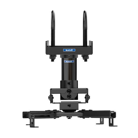 QualGear truss projector mount kit, black, assembled front view (QG-KIT-TA-3IN-B)