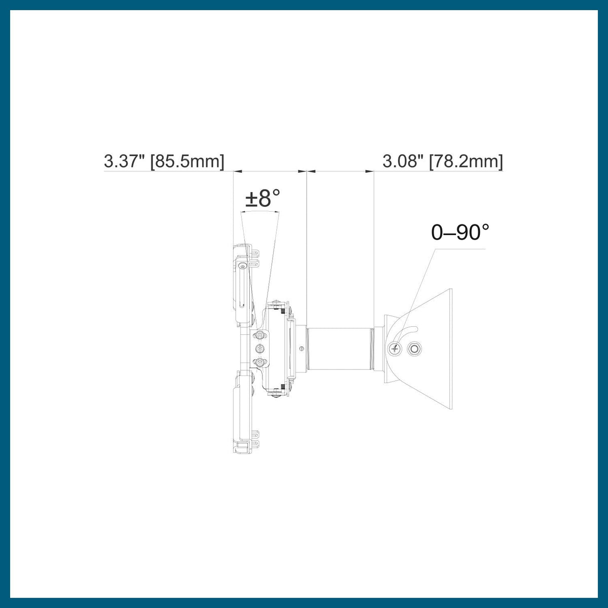 QualGear sloped ceiling projector mount kit white.