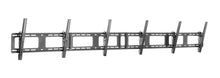 QualGear triple screen menu board tilt wall mount black, showing tilt range.