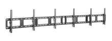 QG-MB-01 triple screen menu board mount rail with brackets, angled view, black