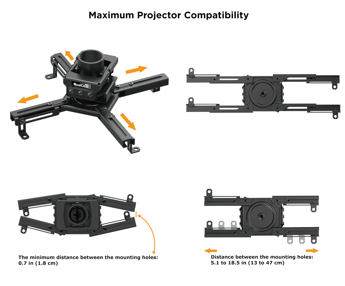QualGear Pro-AV projector bracket black.