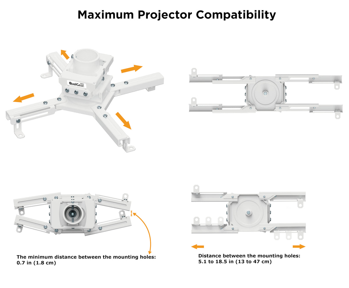 QualGear Pro-AV projector bracket white.