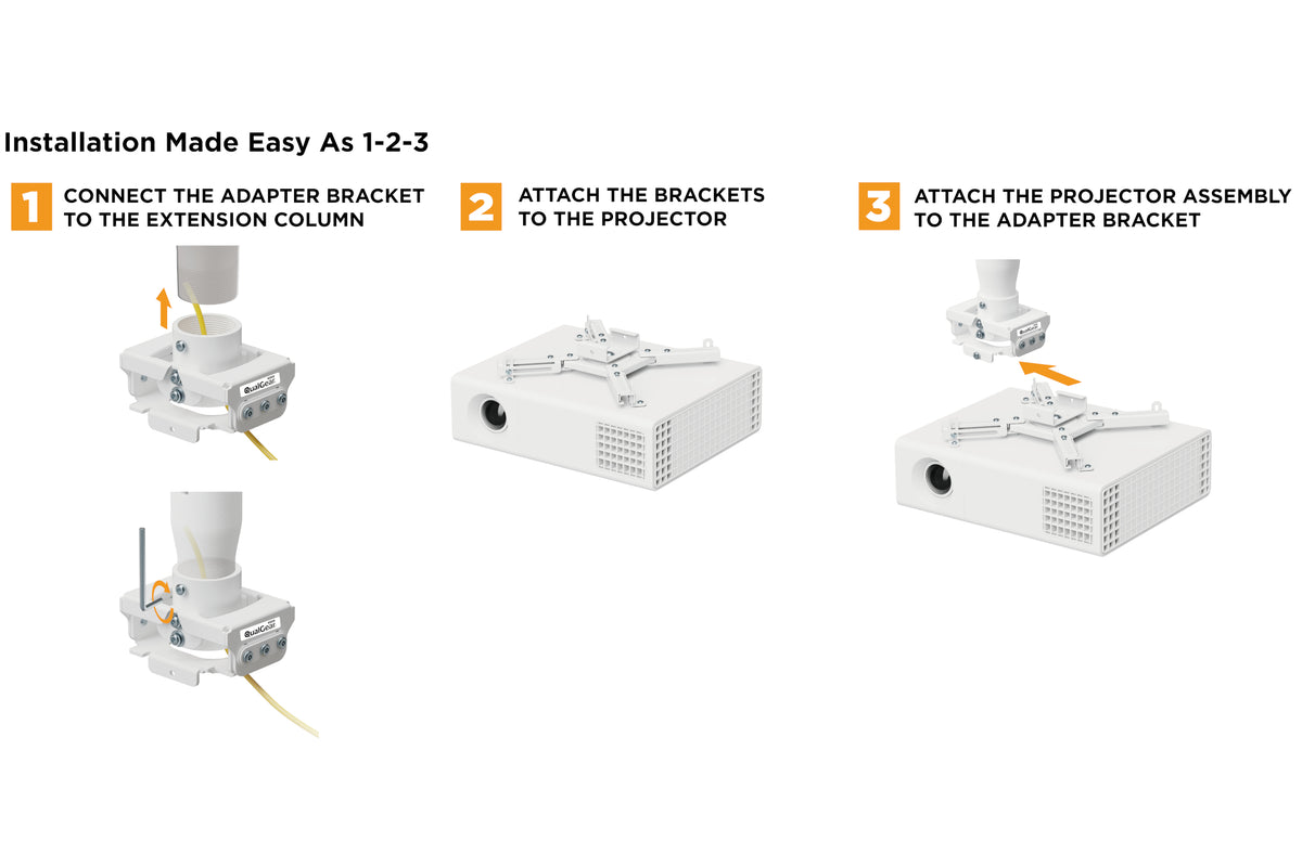 QualGear Pro-AV projector bracket white.