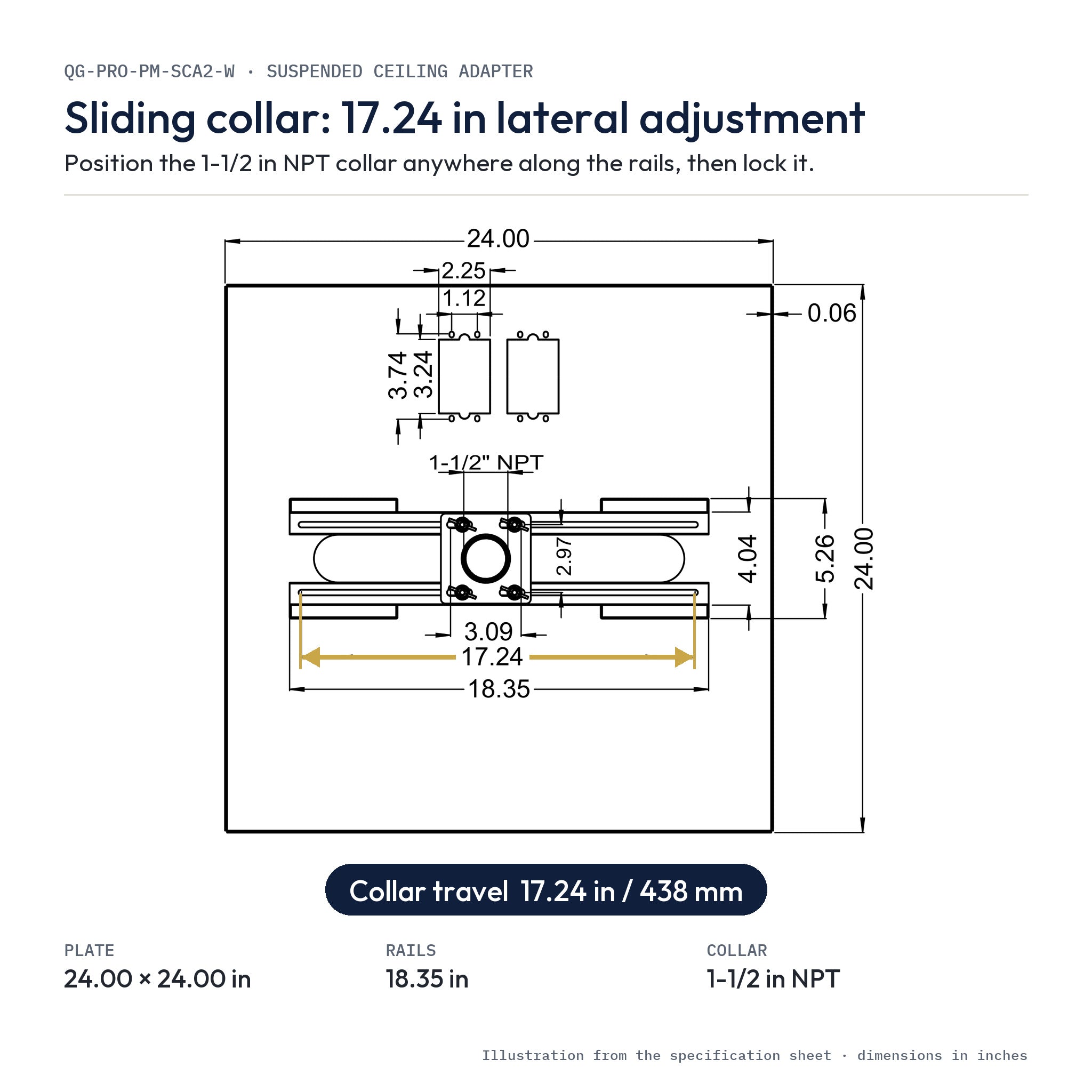 Drop Ceiling Projector Mount 2x2 – Flush Tile Fit | QualGear